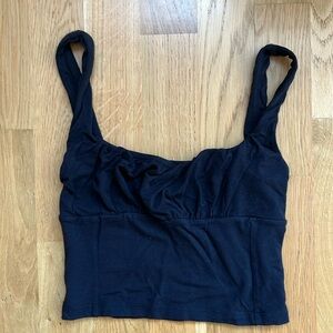 Black corset crop tank